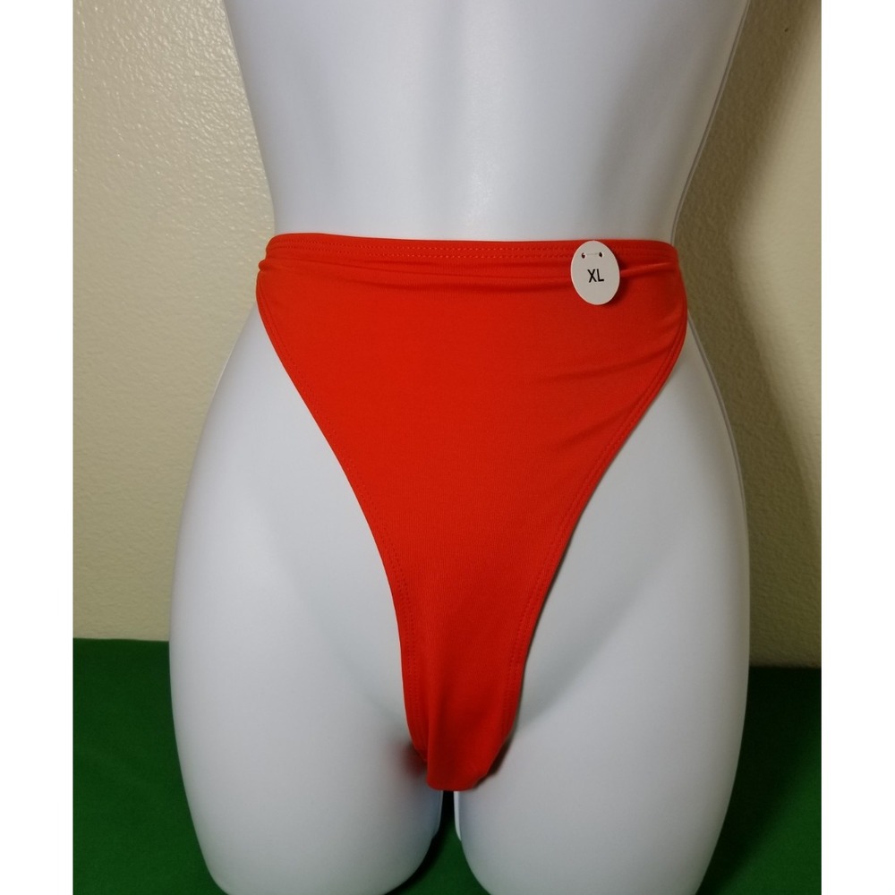 Monki Womens US XL EUR XL Red Bikini Bottom Sexy Cheeky Vacation Pool Swim NWT